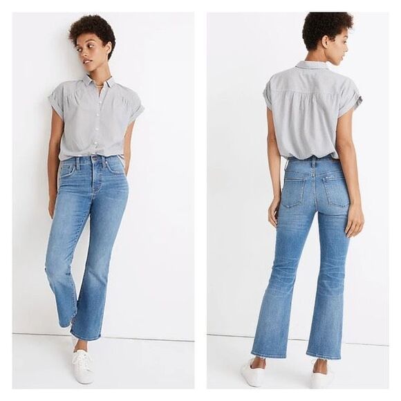 Madewell Women's Mid-Rise Cali Demi Bootcut Jeans Blue Denim Light Wash Size 24 - Picture 1 of 14